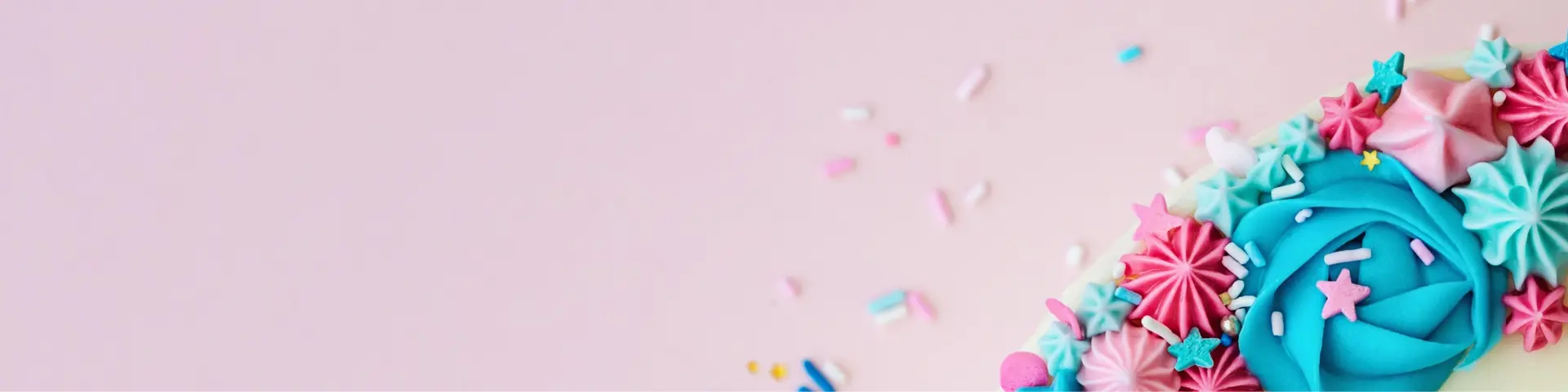 Blue and pink star sprinkle decorated cake for Pflugerville Texas home bakeries